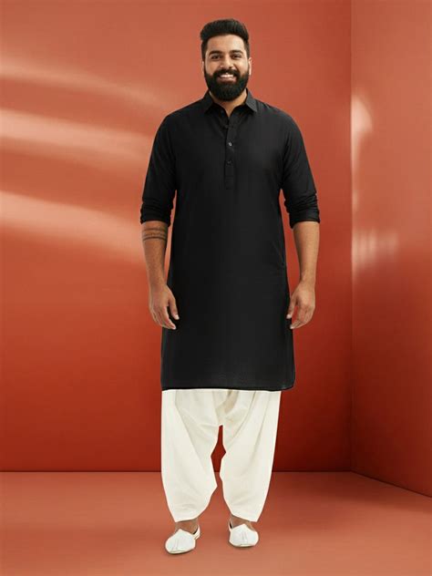 Men's Black Viscose Kurta Set | VASTRAMAY – vastramay