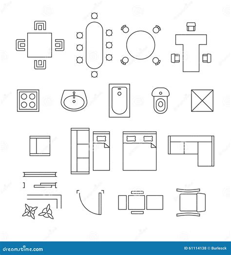 Floor Plan Symbols Stock Illustrations – 627 Floor Plan Symbols Stock ...