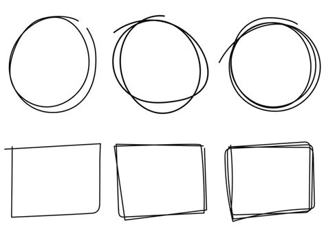 Hand drawn circles and boxes | Premium Vector