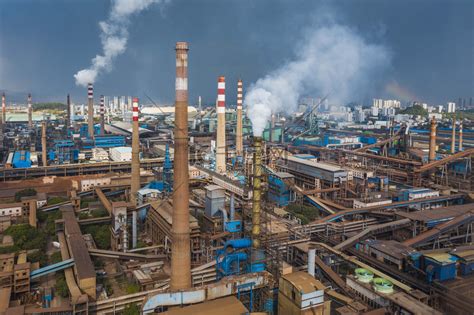 钢铁厂中午广西柳州柳钢焦化厂航拍摄影图配图高清摄影大图-千库网