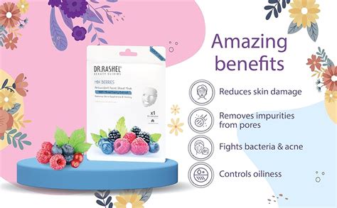 Buy DR.RASHEL Mix Berries Face Sheet Mask With Serum For Women and Men ...