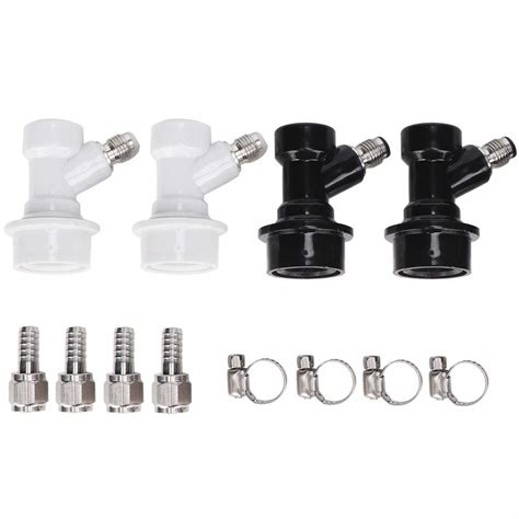 Buy 4PCS Threaded Ball Lock Keg Fittings with Hose Clamps Plastic ...