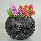 Buy DECENT GLASS Glass Decor Crackle Flower Pot Vase for Home ...