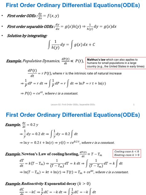Image result for First Order Separable Differential Equation