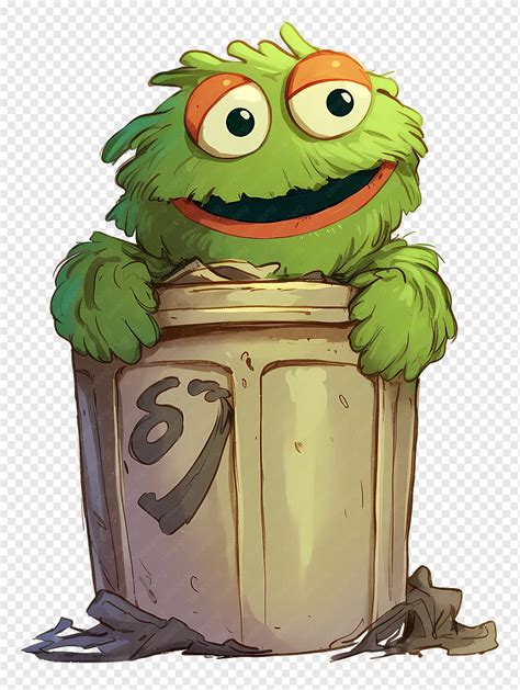 Oscar The Grouch In Trash Can Cartoon