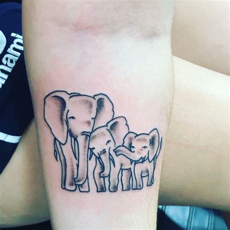 Mandala Elephant Family Tattoos