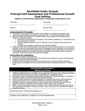 Principal Self-Assessment and Professional Growth Goal Setting Doc ...