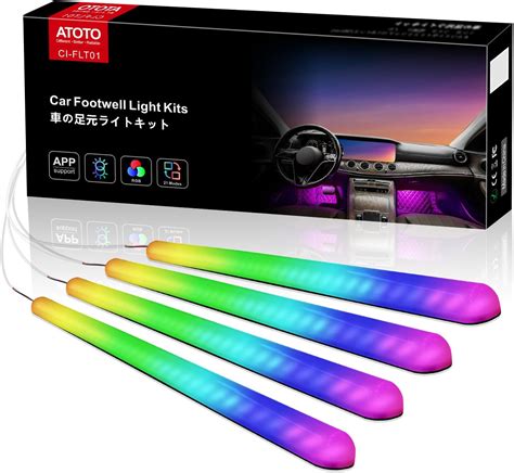 Amazon.co.jp: ATOTO Car LED Tape Light with APP Control, 160 LED RGB ...
