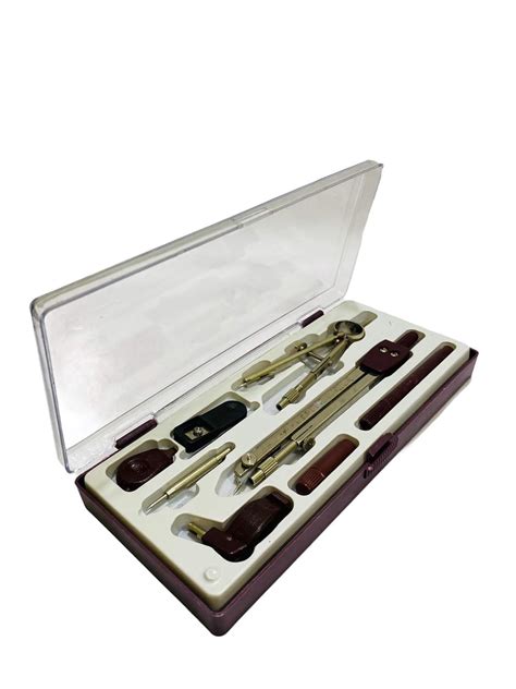 JMM Engineering Drawing Geometry Instrument Box - 8 Parts, Brown ...