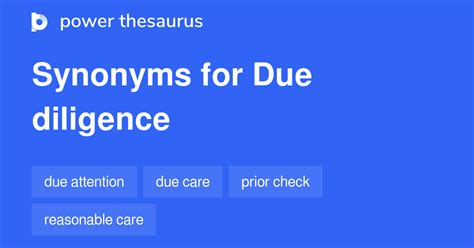 DUE DILIGENCE Synonyms: 157 Similar Words & Phrases