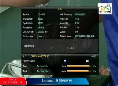DD PM e-Vidya 20: NIOS TV Channel 4 available on Freedish - Latest DD ...