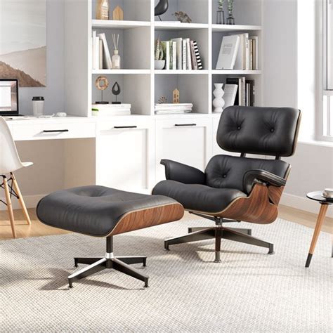 Buy 1inchome Mid Century Lounge Chair, Eames Lounge Chair, Top Grain ...