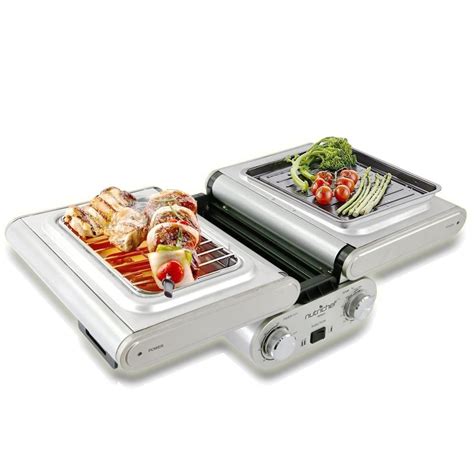 NutriChef PKFG31 Compact Fold-Out BBQ Grill Roaster with Vertical ...