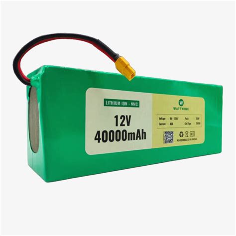WATTNINE® 12V 40Ah Rechargeable Lithium Ion Battery Pack with 3 year W ...
