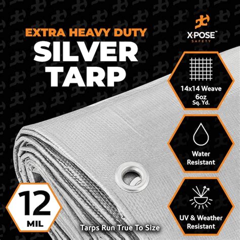 XPOSE SAFETY 12-ft x 16-ft Silver Water resistant Commercial ...