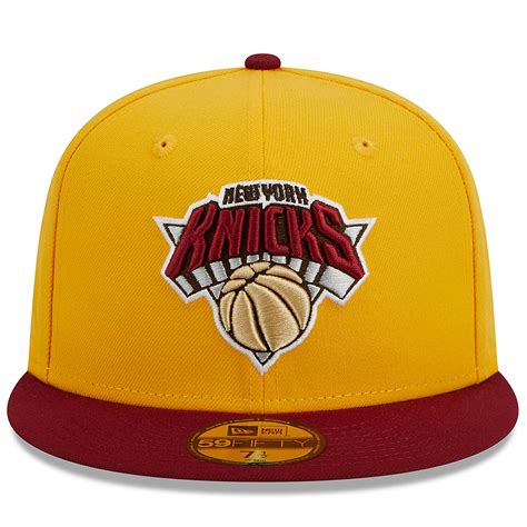 New Era /Red New York Knicks Fall Leaves 2-Tone 59FIFTY Fitted Hat ...