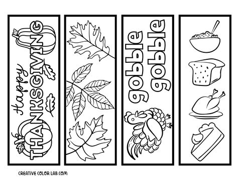 Free Thanksgiving Coloring Bookmarks [2025]