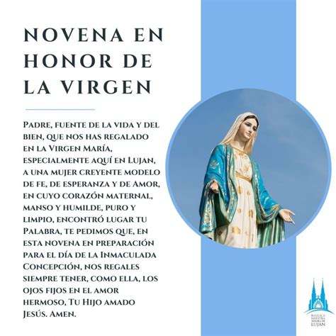 Oración para la Novena en honor de la Virgen | Santuario de Luján