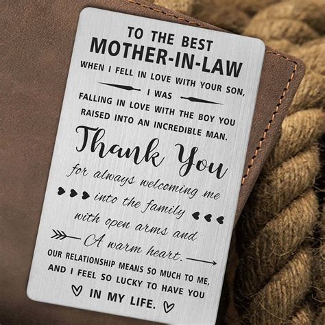 Buy Mother In Law Gifts from Daughter In Law, Metal Wallet Card for ...
