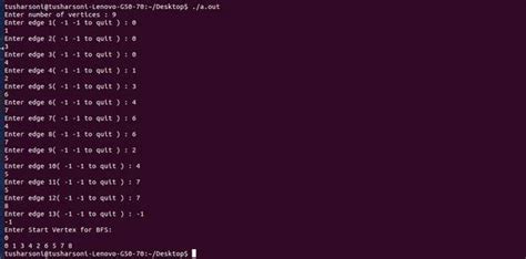 BFS Program in C 的图像结果