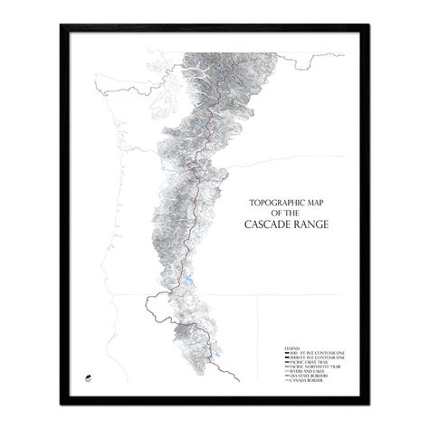 Cascade Range Physical Map