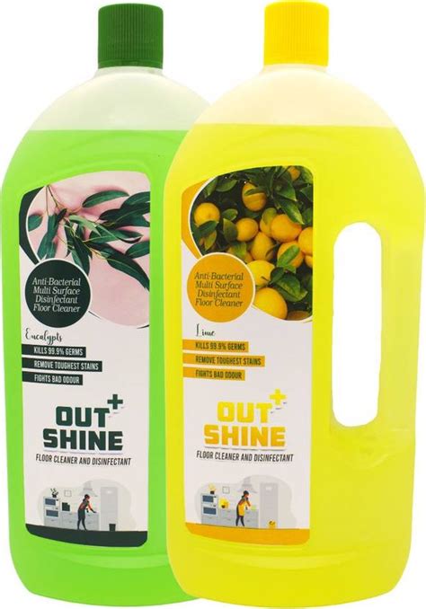 Outshine+ Premium Disinfectant Floor Cleaner - LIME & EUCALYPTUS - Pack ...