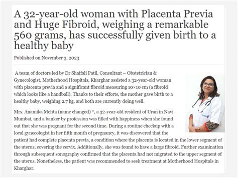 A 32-year-old woman with Placenta Previa and Huge Fibroid, weighing a ...