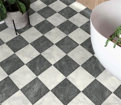 Checkered Vinyl Sheet Flooring Black & White Checkered Garage, Kitchen