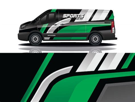 Van Auto Aufkleber Wrap Illustration | Premium Vektor