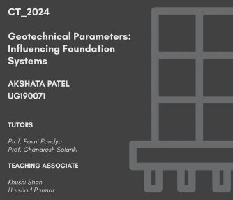 Soil Investigation and Foundation Design | CEPT - Portfolio