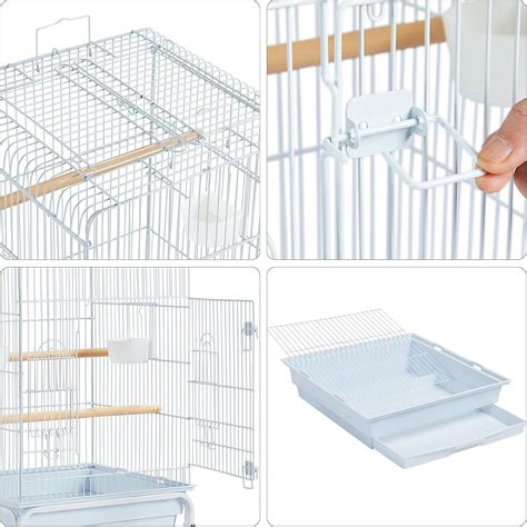Buy Topeakmart Rolling Bird Cage for Cockatiels Parrots Small Birds ...