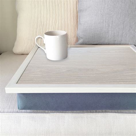 Cream Oak Lap Tray With Bean Bag Cushioned Base, Laptop Tray Desk With ...