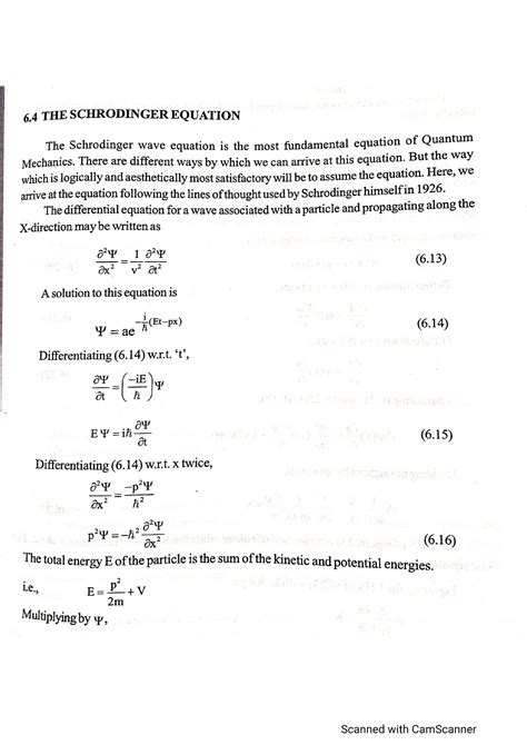 The Schrodinger Equation - Engineering Physics - Studocu