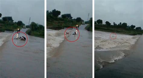Video: Two Youths Swept Away While Crossing Flooded Bridge In ...