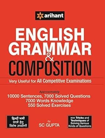 Buy Arihant English Grammar & Composition Book, 10000 Sentences, 7000 ...