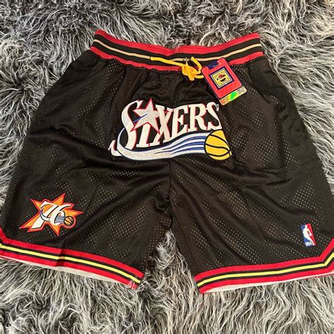 Philadelphia 76ers Mitchell & Ness Just Don Black Shorts Size XL in ...