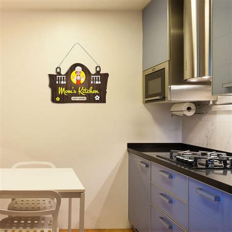 Udaipur Handicrafts Mom's Kitchen Printed MDF Wooden Wall Art For Cafe ...