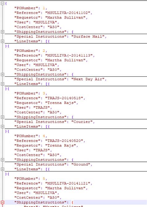 Oracle How to Access JSON Document 的图像结果