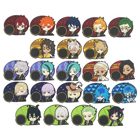 Twisted Wonderland Game Rosehearts Azul Floyd Idia Malleus Lilia Rubber Keychain Fans Collection ...