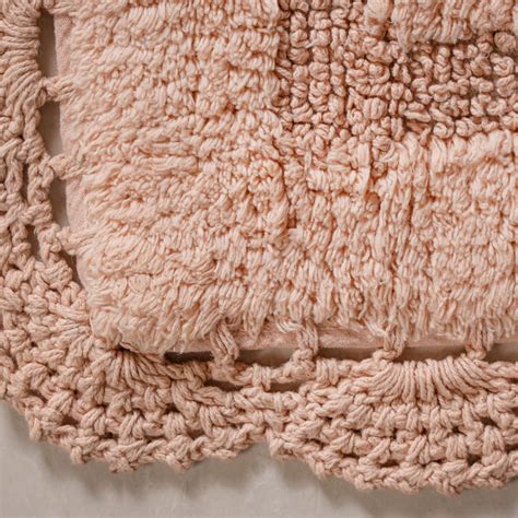 Set Of 3 Crochet Bordered Cotton Floor Mats Online - Premium Floor Mat ...