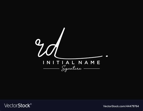 Initial rd signature logo template hand drawn Vector Image