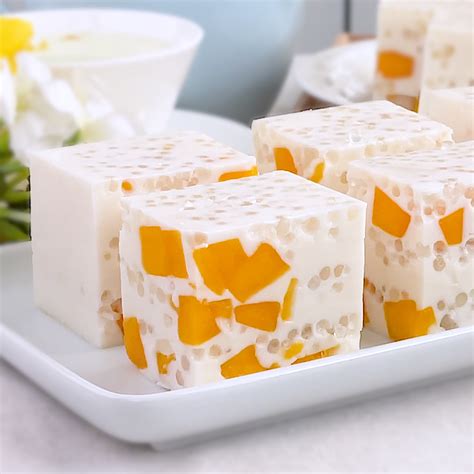 Mango Sago Agar-agar Jelly Pudding | 芒果西米燕菜糕果冻布丁