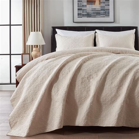 Amazon.com: Joyching Quilt Twin Size Bedding Set-Beige Soft Lightweight ...