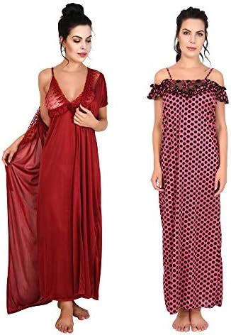 Buy KEOTI Full Printed Night Gown and Full Nighty & Full Robe - Pack of ...