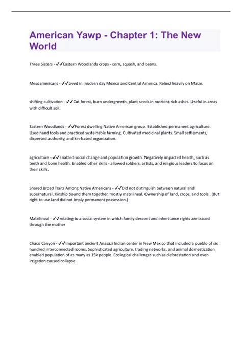 American Yawp - Chapter 1: The New World | Questions and Answers with ...