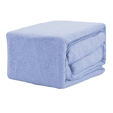 4-Piece Blue Jersey Sheet Set, Queen