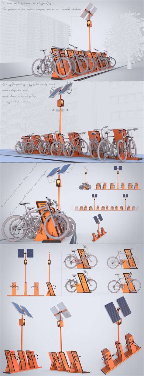 Concept and external view of smart bicycle parking rack on Behance | Bicycle parking design ...