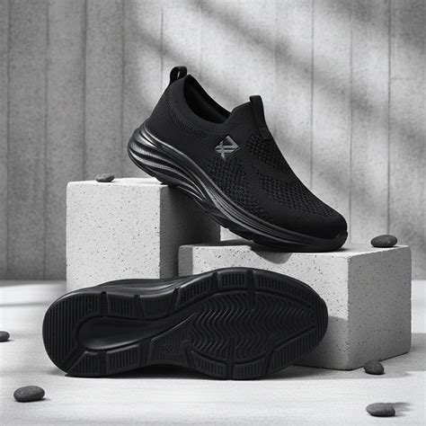 Buy Leap7X Ultrastepe Black Sports Walking Shoes For Men