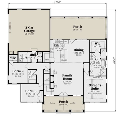 Craftsman Plan: 2,000 Square Feet, 3-4 Bedrooms, 2.5 Bathrooms - 009-00338