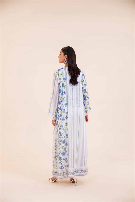 Nishat Linen Blue & White Floral Printed 3-Piece Pakistani Lawn Suit ...